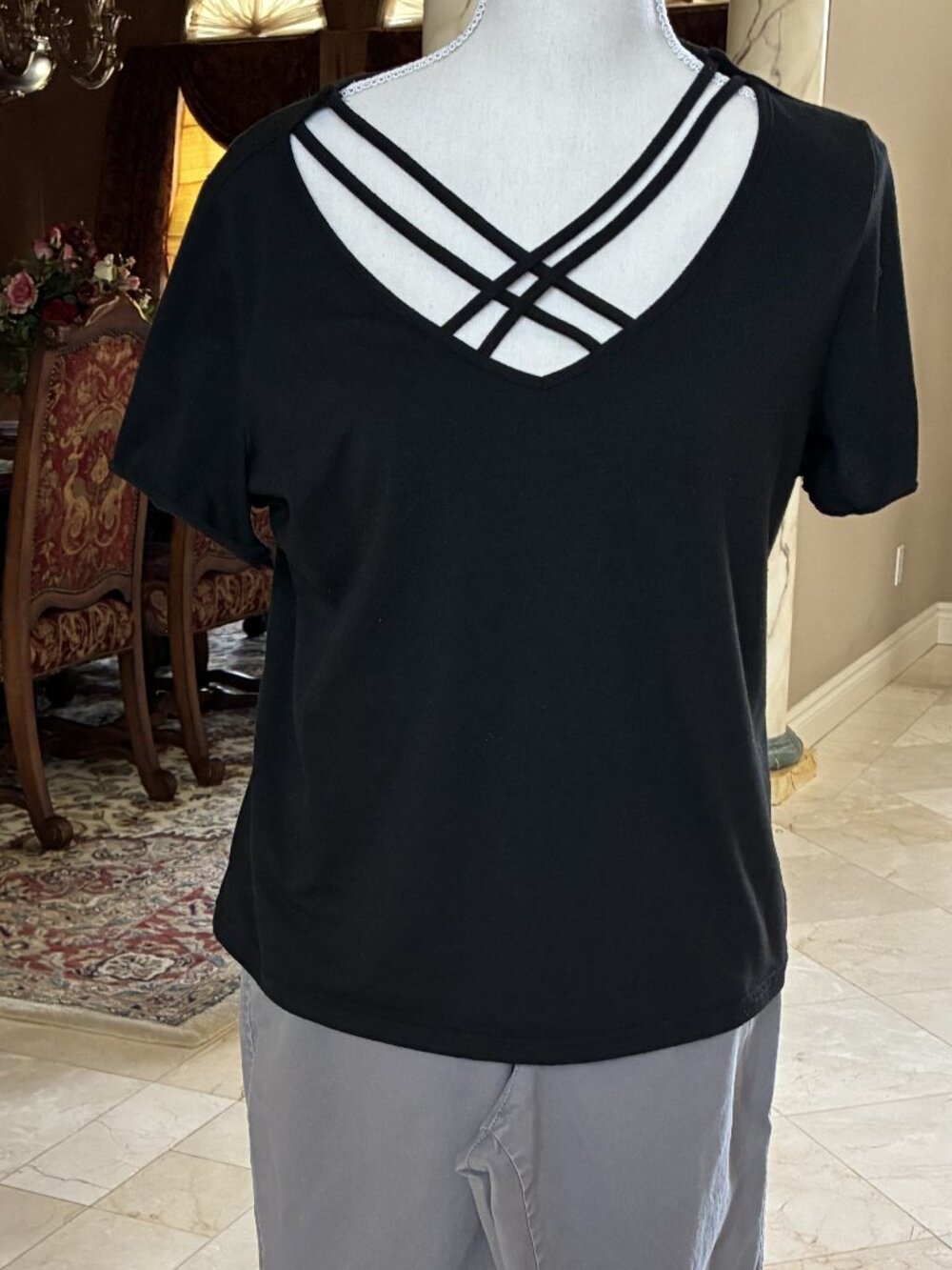 Shirt and Pant's set.. Gray pants size 12, black top LG.  Perfect outfit comfy